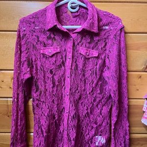 NWOT Ariat lace button up.